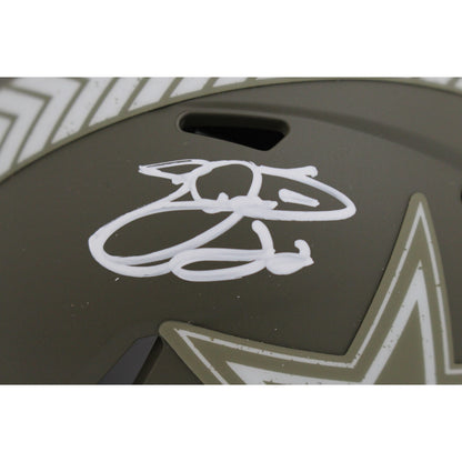 Emmitt Smith Autographed Dallas Cowboys 2022 Salute to Service Mini Helmet