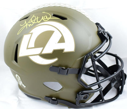 Kurt Warner Signed St. Louis Rams Salute to Service Full Size Helmet