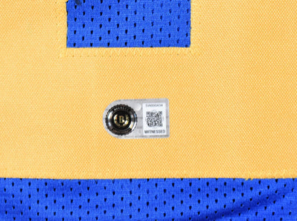 Marshall Faulk Autographed Los Angeles Rams Custom Blue Stat Jersey