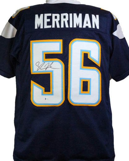 Shawne Merriman Signed San Diego Chargers Style Blue Custom Jersey