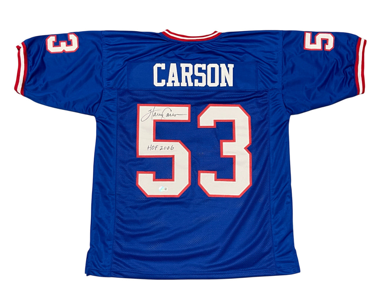 Harry Carson Signed New York Giants Custom Jersey (HOF 06)