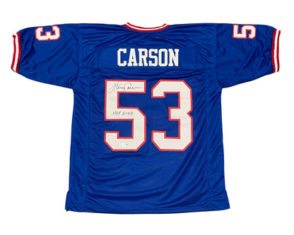 Harry Carson Signed New York Giants Custom Jersey (HOF 06)