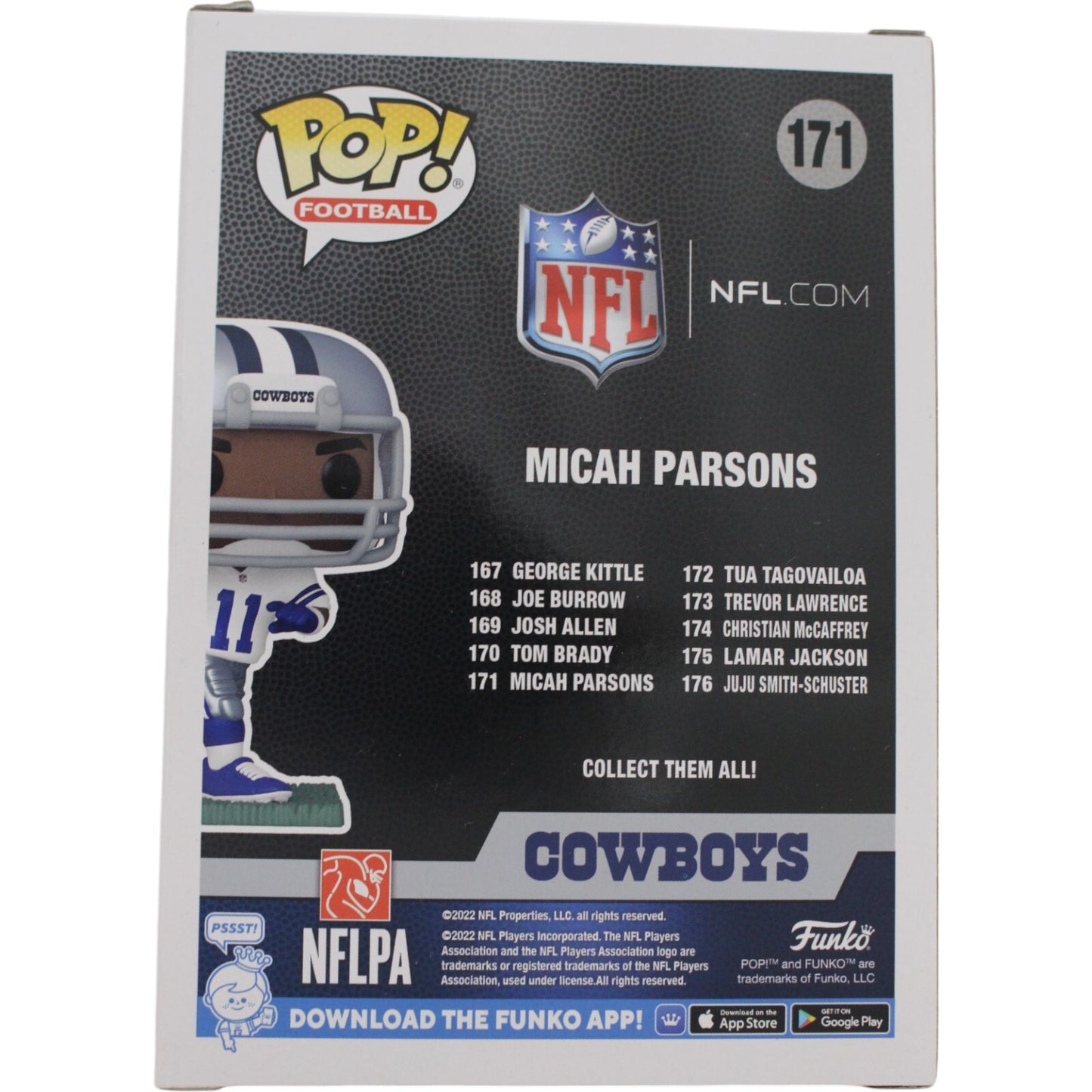 Micah Parsons Dallas Cowboys Signed Funko Pop! #171