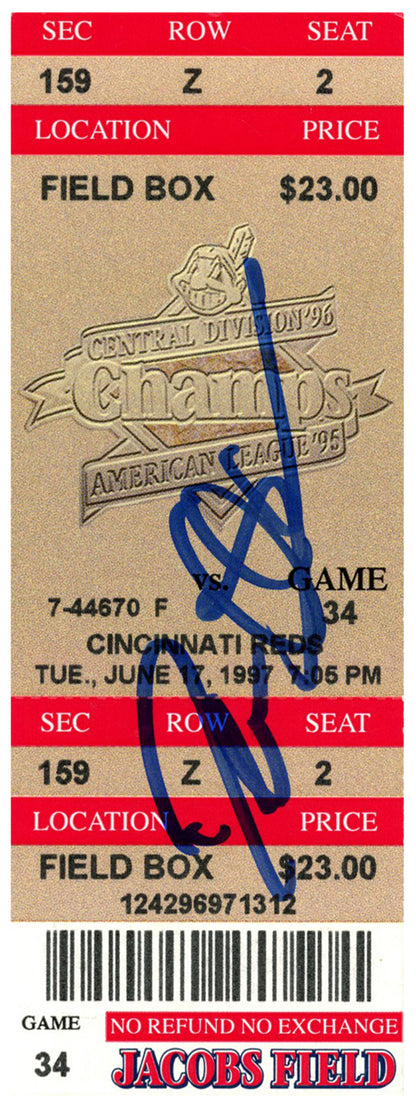 Deion Sanders Cincinnati Reds Signed 1997 Game Ticket Stub BAS