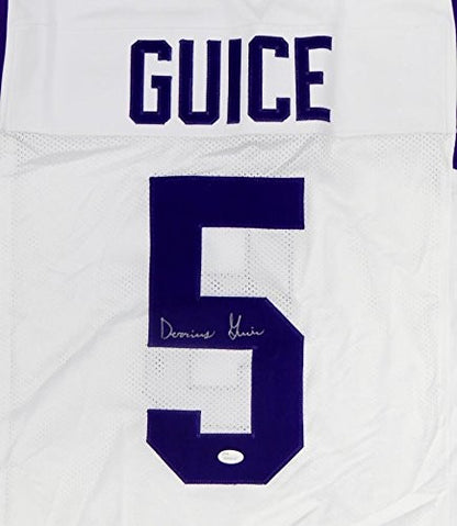 Derrius Guice Autographed Custom White Jersey