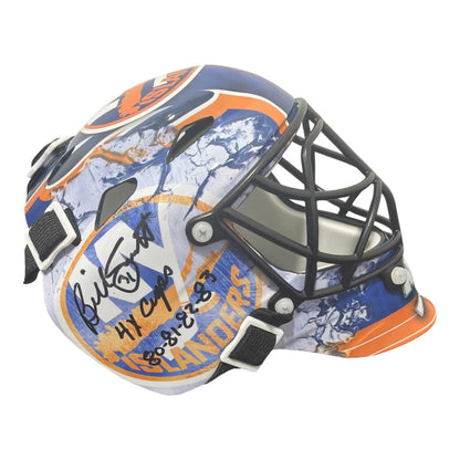 Billy Smith Signed New York Islanders Mini Goalie Mask - 4x Cup