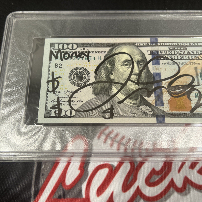 Floyd Mayweather Jr Signed $100 Bill US Currency 4 Inscriptions