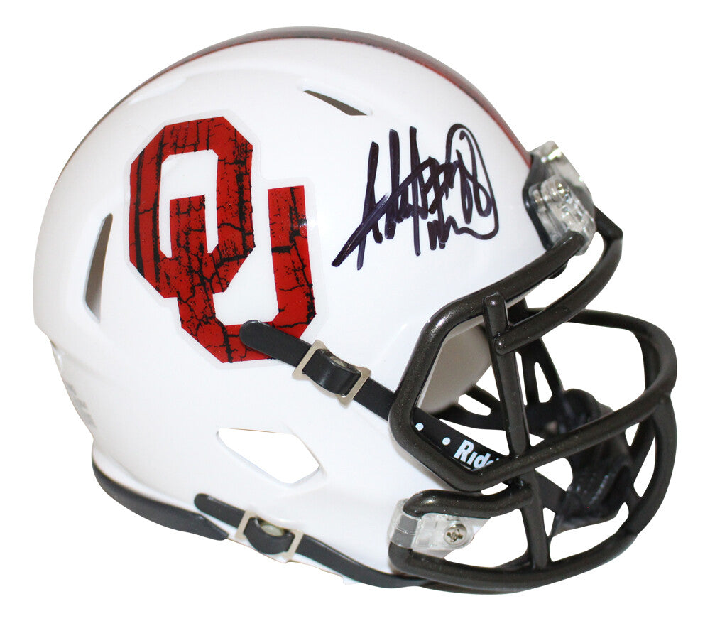 Adrian Peterson Autographed Oklahoma Sooners "Bring The Wood" Mini Helmet
