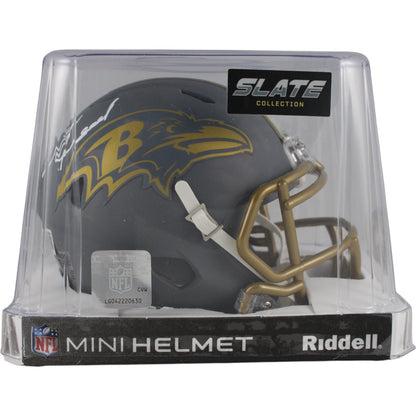 Ed Reed Autographed Baltimore Ravens Slate Mini Helmet