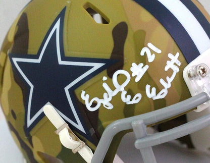 Ezekiel Elliott Signed Dallas Cowboys Camo Mini Helmet