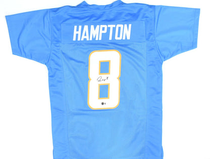 Omarion Hampton Autographed Blue Custom Football Jersey