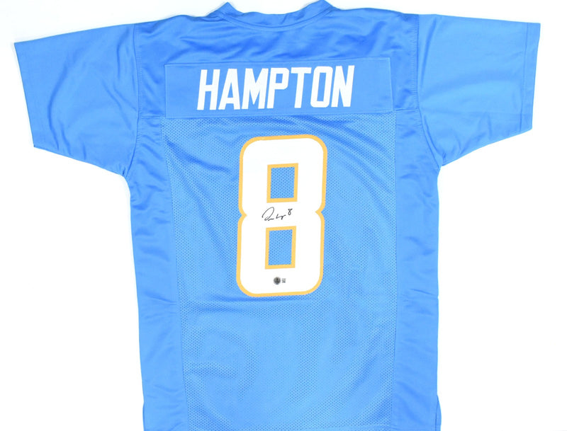Omarion Hampton Autographed Blue Custom Football Jersey