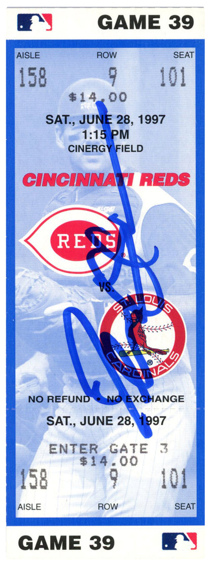 Deion Sanders Cincinnati Reds Signed June 28, 1997 Game Ticket Stub BAS