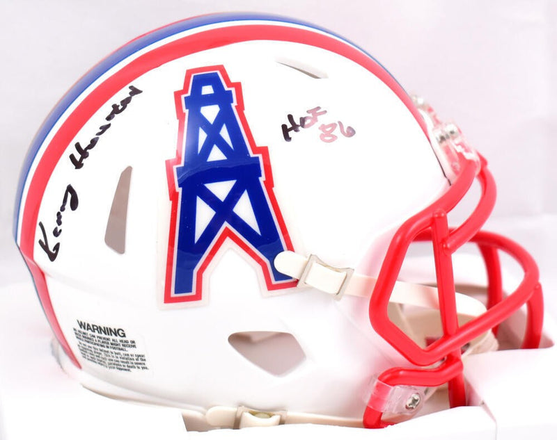 Kenny Houston Autographed Houston Oilers 1981-96 Throwback Mini Helmet