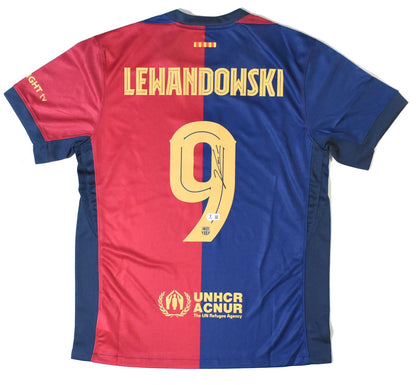 Robert Lewandowski Autographed FC Barcelona Home Jersey