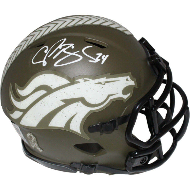 Champ Bailey Autographed Denver Broncos Salute to Service Mini Helmet