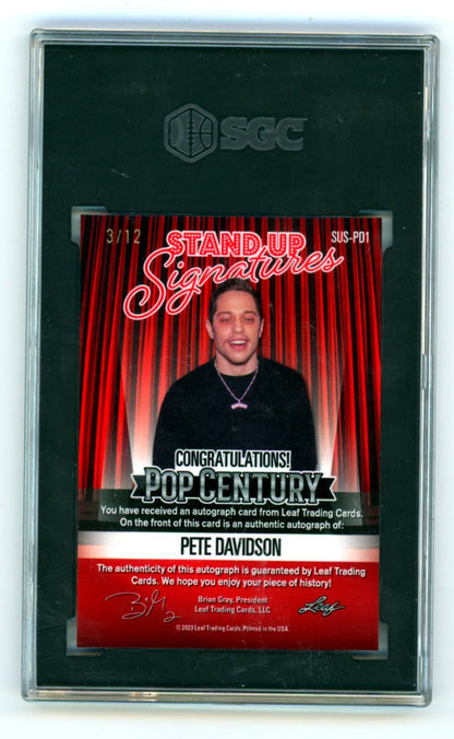 Pete Davidson Signed 2023 Leaf Pop Century Blue Mojo Card SGC 9.5 /12