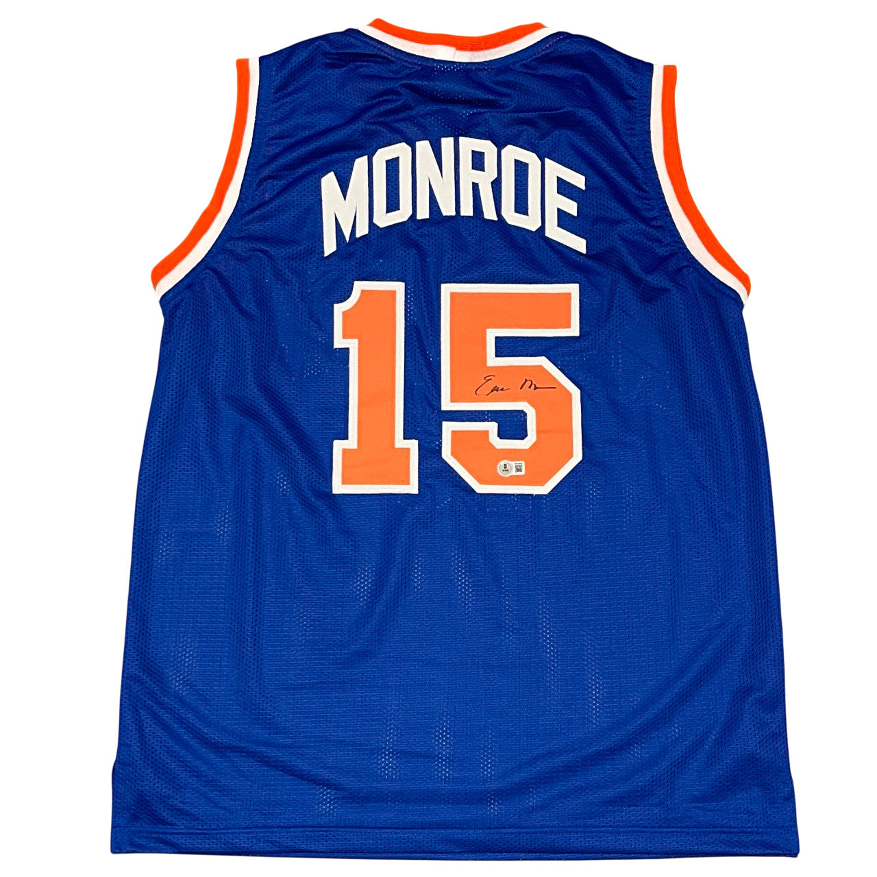 Earl Monroe Signed New York Knicks Custom Basketball Jersey (Beckett)