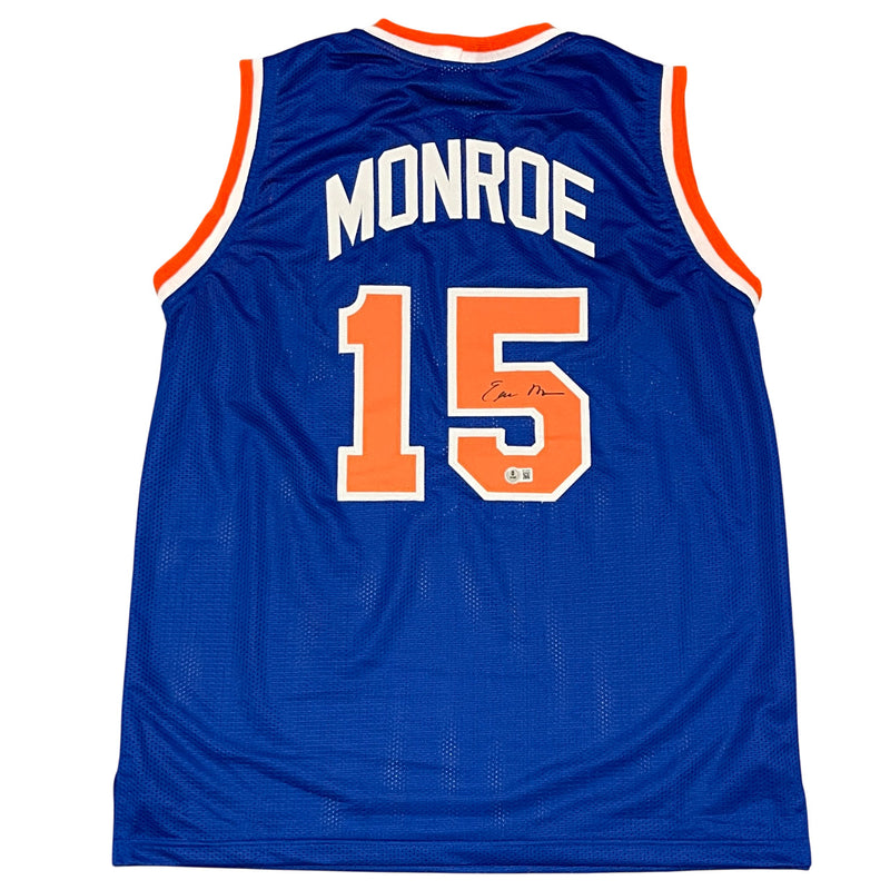 Earl Monroe Signed New York Knicks Custom Basketball Jersey (Beckett)