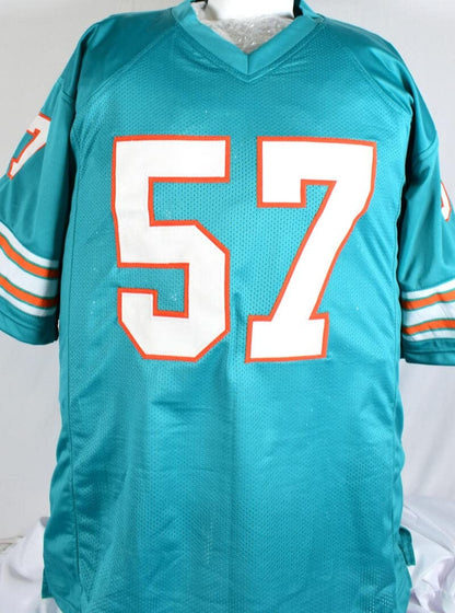 Dwight Stephenson Autographed Miami Dolphins Teal Custom Jersey
