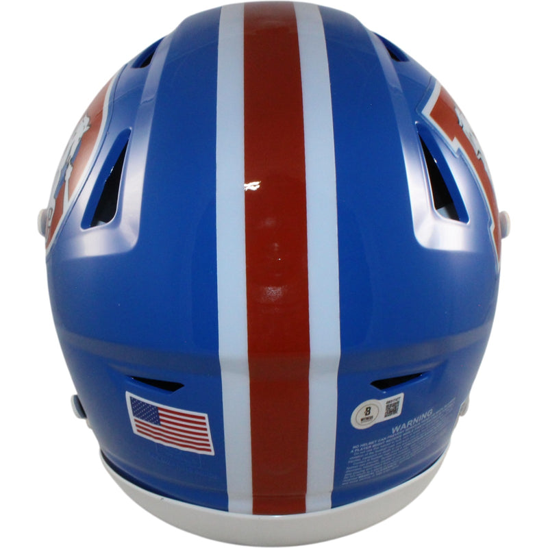 Bo Nix Denver Broncos Signed Full Size SpeedFlex Throwback Helmet