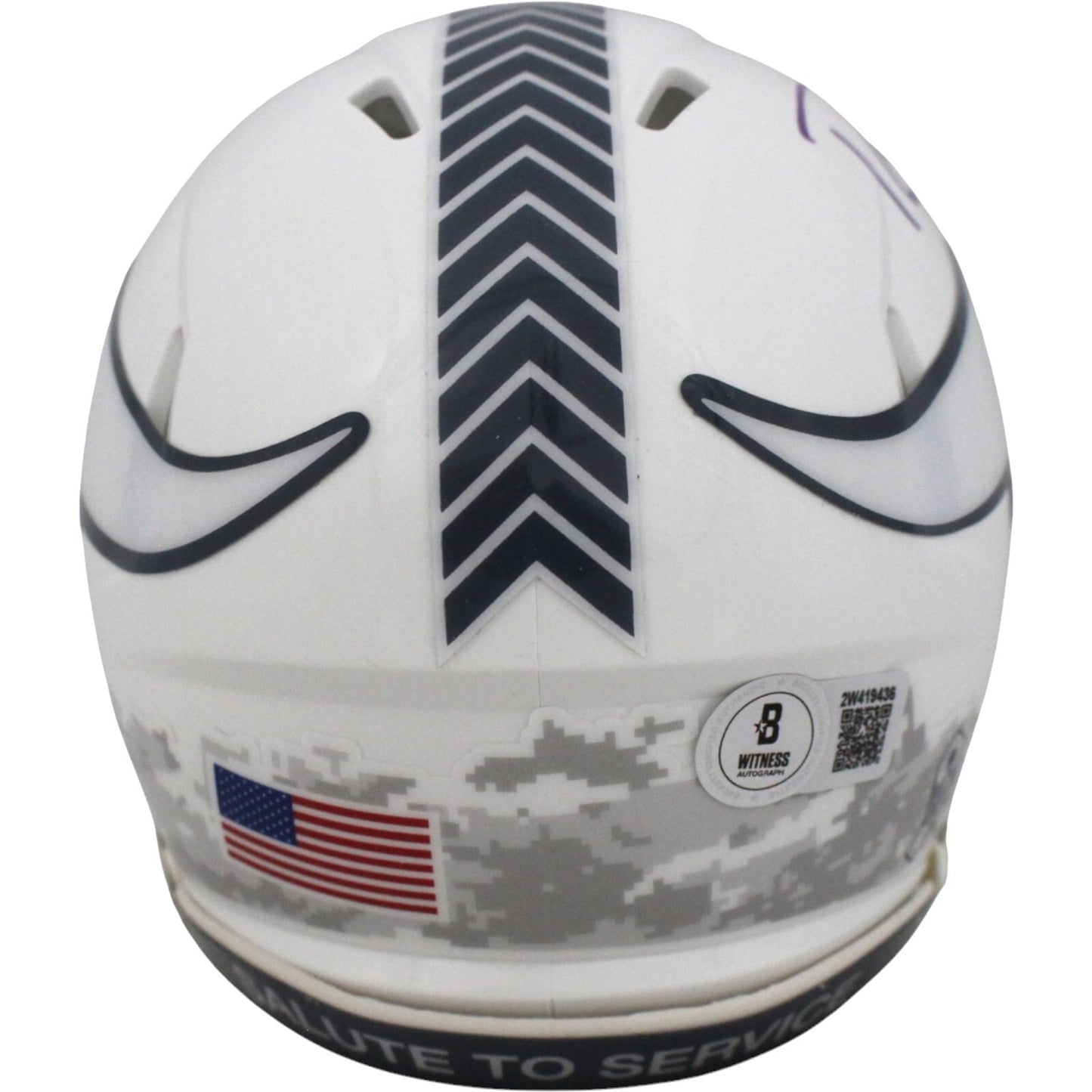 Randy Moss Autographed Minnesota Vikings 2024 Salute to Service Mini Helmet