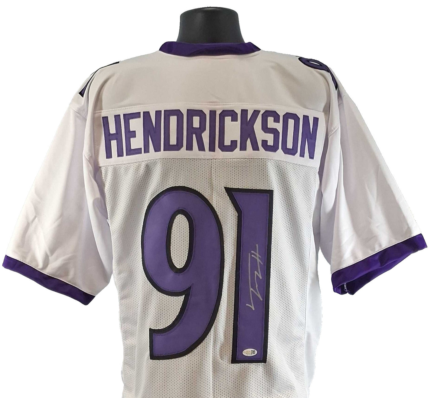 Trey Hendrickson Signed Baltimore Ravens White Custom Jersey