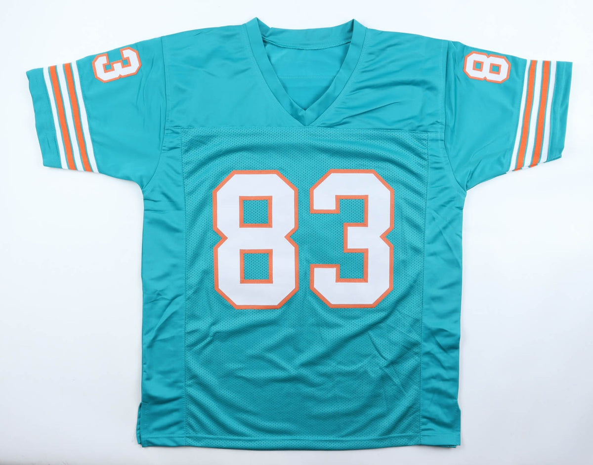 Mark Clayton Autographed Miami Dolphins Teal Custom Jersey