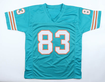 Mark Clayton Autographed Miami Dolphins Teal Custom Jersey