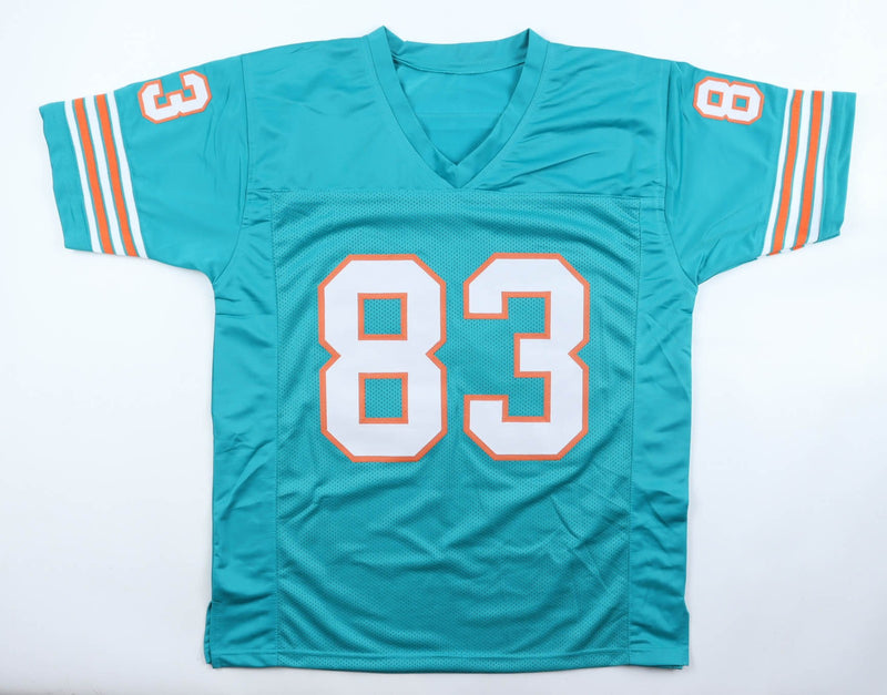 Mark Clayton Autographed Miami Dolphins Teal Custom Jersey