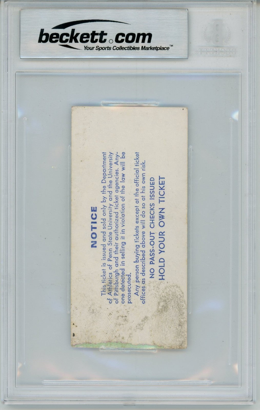 Tony Dorsett Signed Pittsburgh Panthers 1976 Heisman Slabbed Ticket