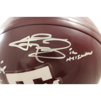 Johnny Manziel & John David Crow Signed Texas A&M Mini Helmet