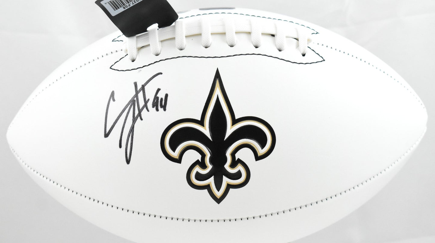 Cam Jordan Autographed New Orleans Saints Logo Football