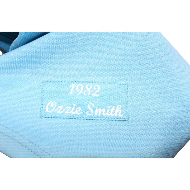 Ozzie Smith Signed St. Louis Cardinals Mitchell & Ness Blue Jersey HOF 02