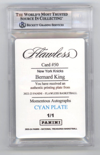 Bernard King Signed Panini Flawless 1/1 Printing Plate Card