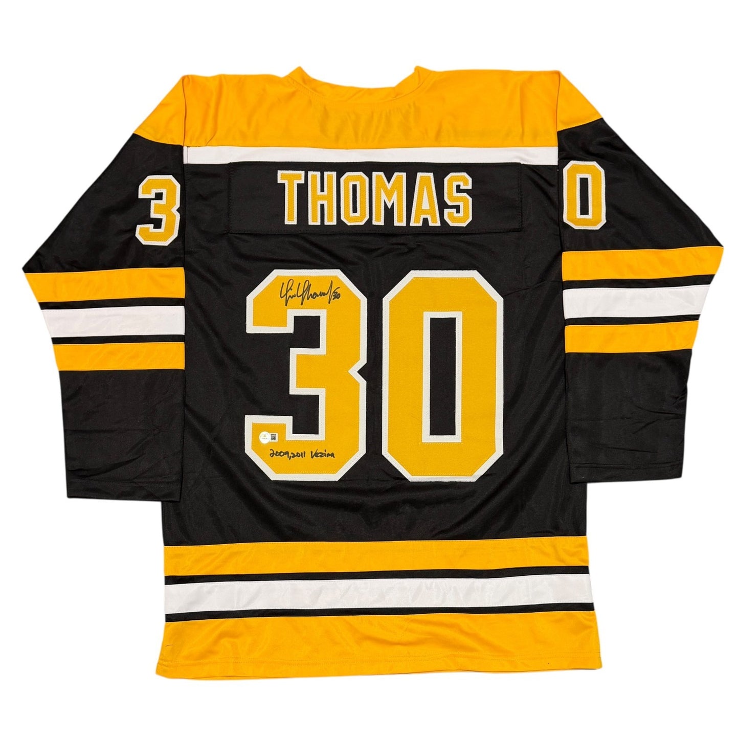 Tim Thomas Signed Boston Bruins Custom Jersey - 2009 & 2011 Vezina BAS