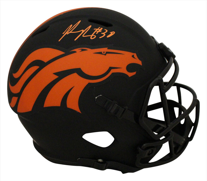 Phillip Lindsay Autographed Denver Broncos Eclipse Speed Full Size Helmet