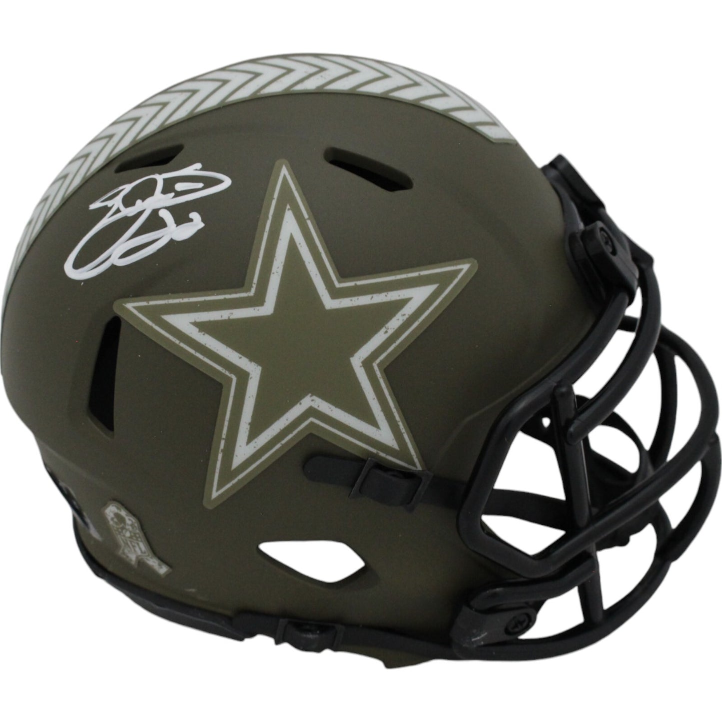 Emmitt Smith Autographed Dallas Cowboys 2022 Salute to Service Mini Helmet