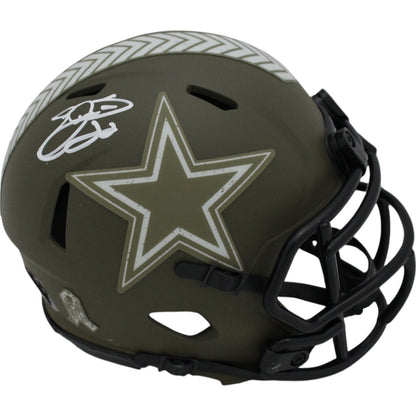 Emmitt Smith Autographed Dallas Cowboys 2022 Salute to Service Mini Helmet