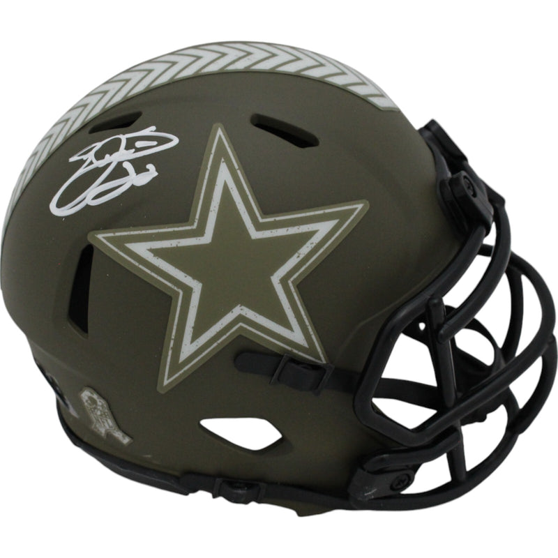 Emmitt Smith Autographed Dallas Cowboys 2022 Salute to Service Mini Helmet