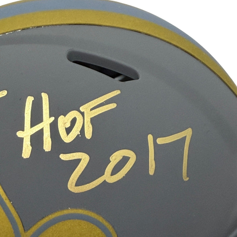 Morten Andersen New Orleans Saints Autographed Slate Mini Helmet (HOF 2017)