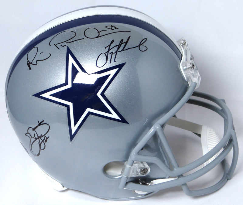Troy Aikman, Emmitt Smith & Michael Irvin Signed Dallas Cowboys Full Size Helmet