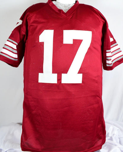 Mark Rypien Autographed Red College Style Custom Jersey