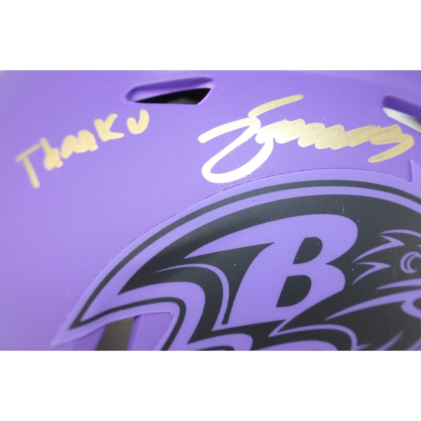 Zay Flowers Baltimore Ravens Signed Rave Mini Helmet