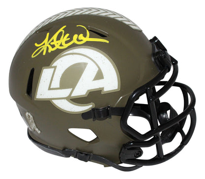 Kurt Warner Signed St. Louis Rams Salute to Service Mini Helmet