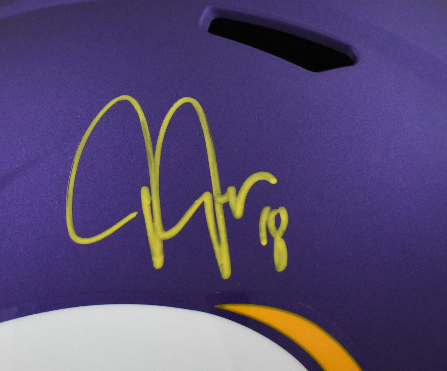 Justin Jefferson Autographed Minnesota Vikings Full Size Tribute Speed Helmet