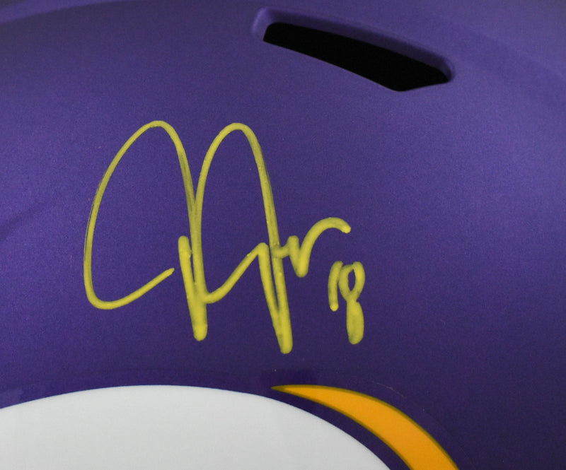 Justin Jefferson Autographed Minnesota Vikings Full Size Tribute Speed Helmet