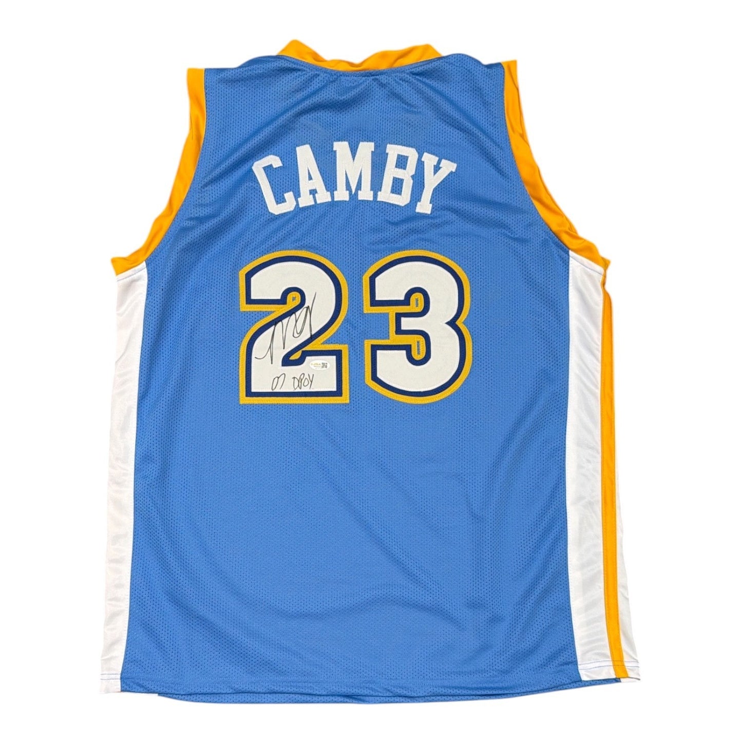Marcus Camby Signed Denver Nuggets Custom Jersey - 07 DPOY Inscription