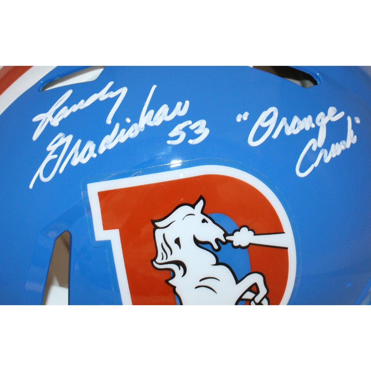 Randy Gradishar Signed Denver Broncos Authentic Helmet Orange Crush