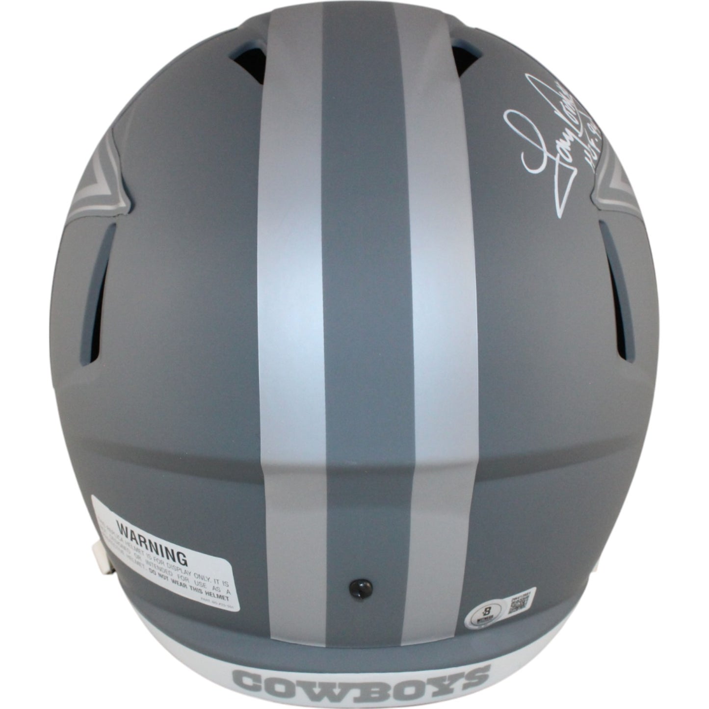 Drew Pearson, Roger Staubach & Tony Dorsett Signed Cowboys Slate Full Size Helmet